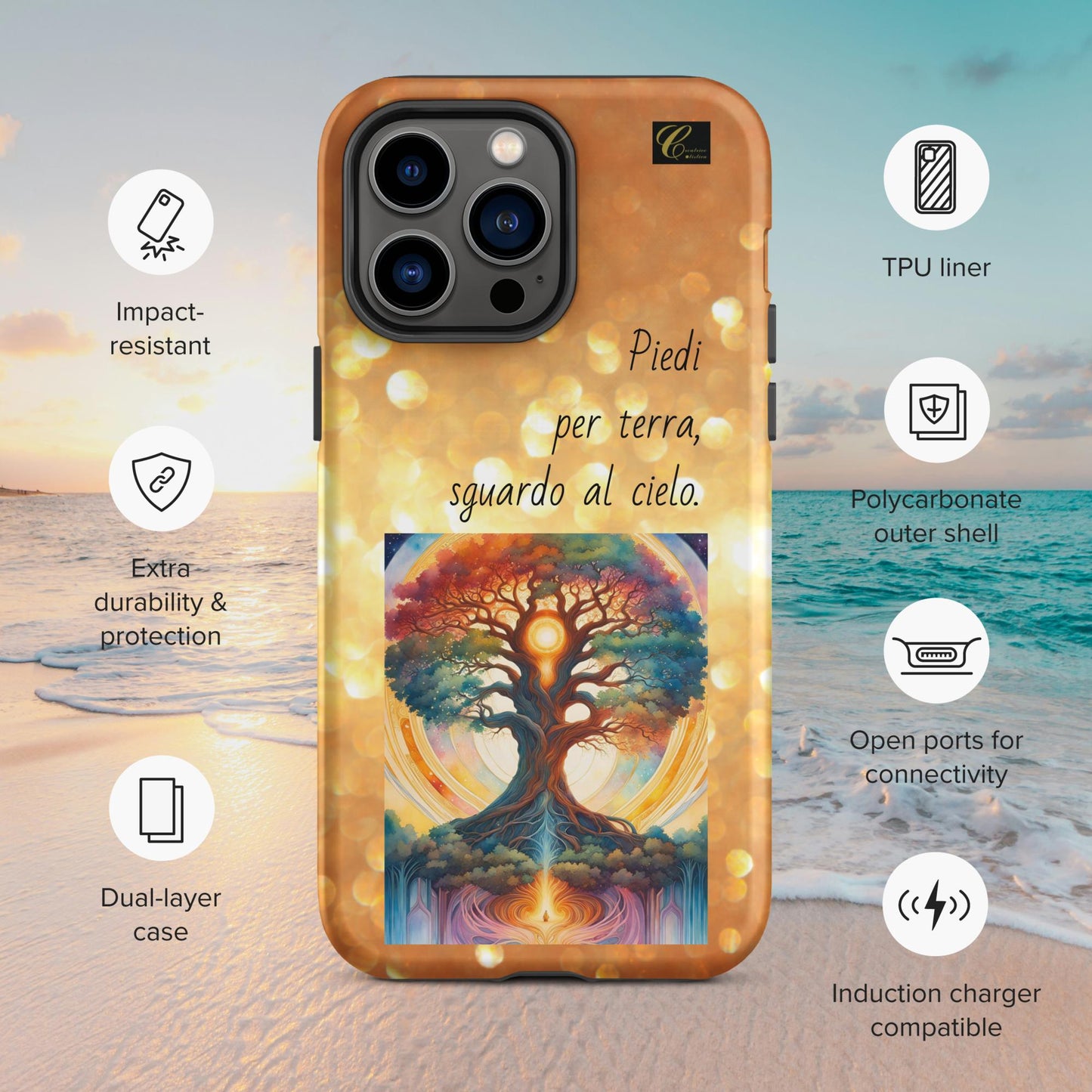 Cover iPhone rigida oro