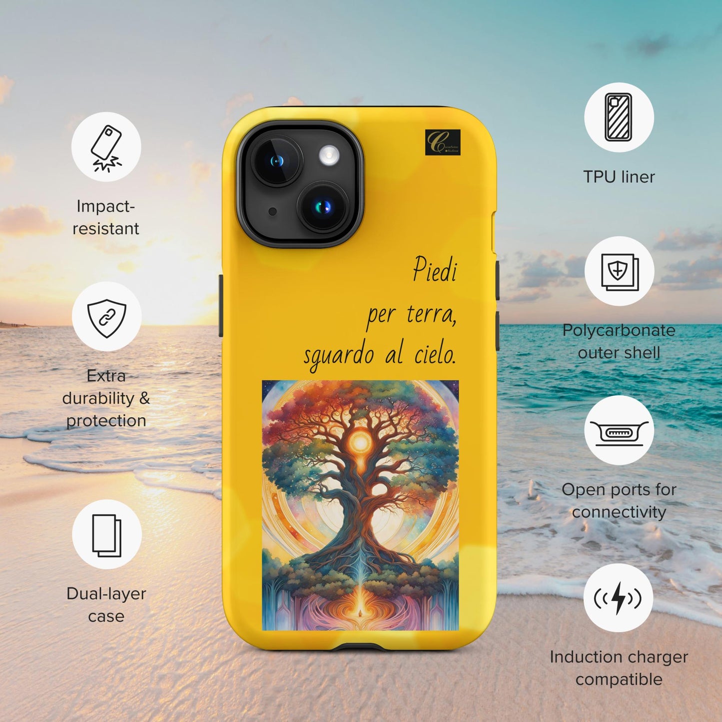 Cover iPhone rigida gialla