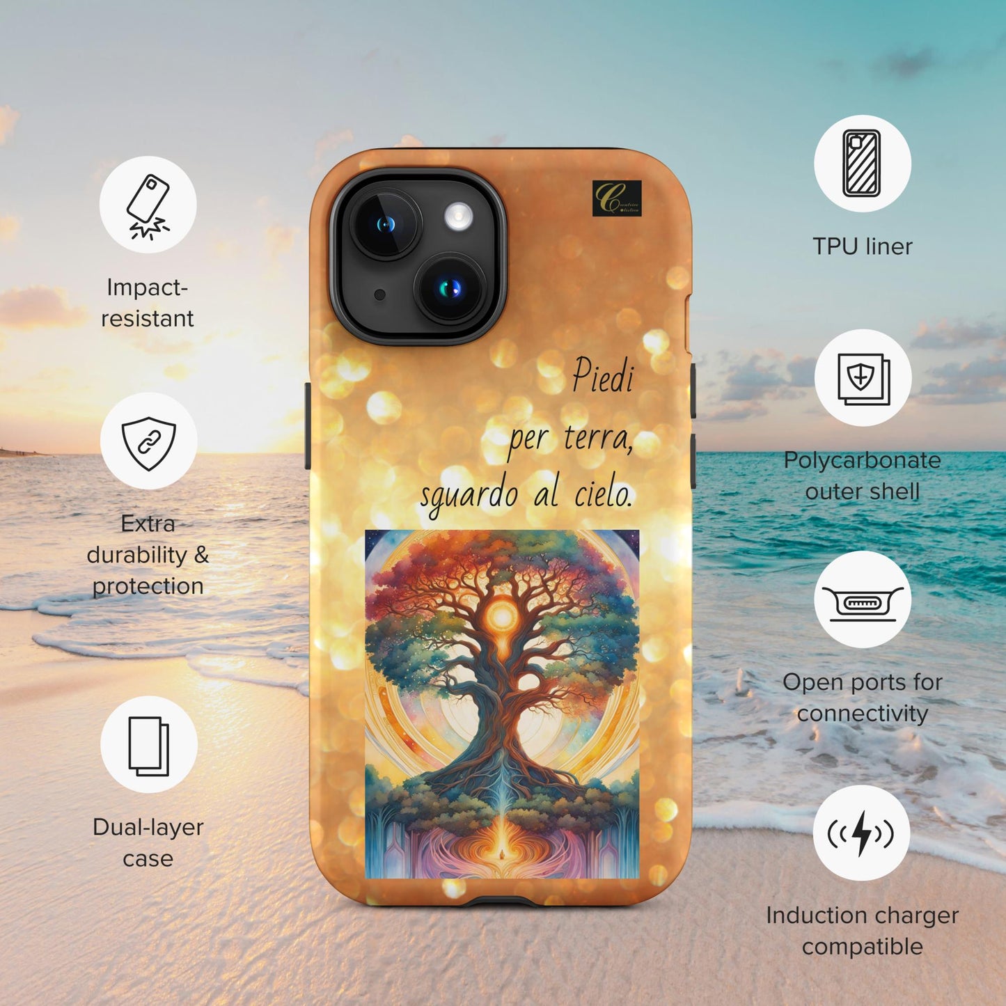 Cover iPhone rigida oro