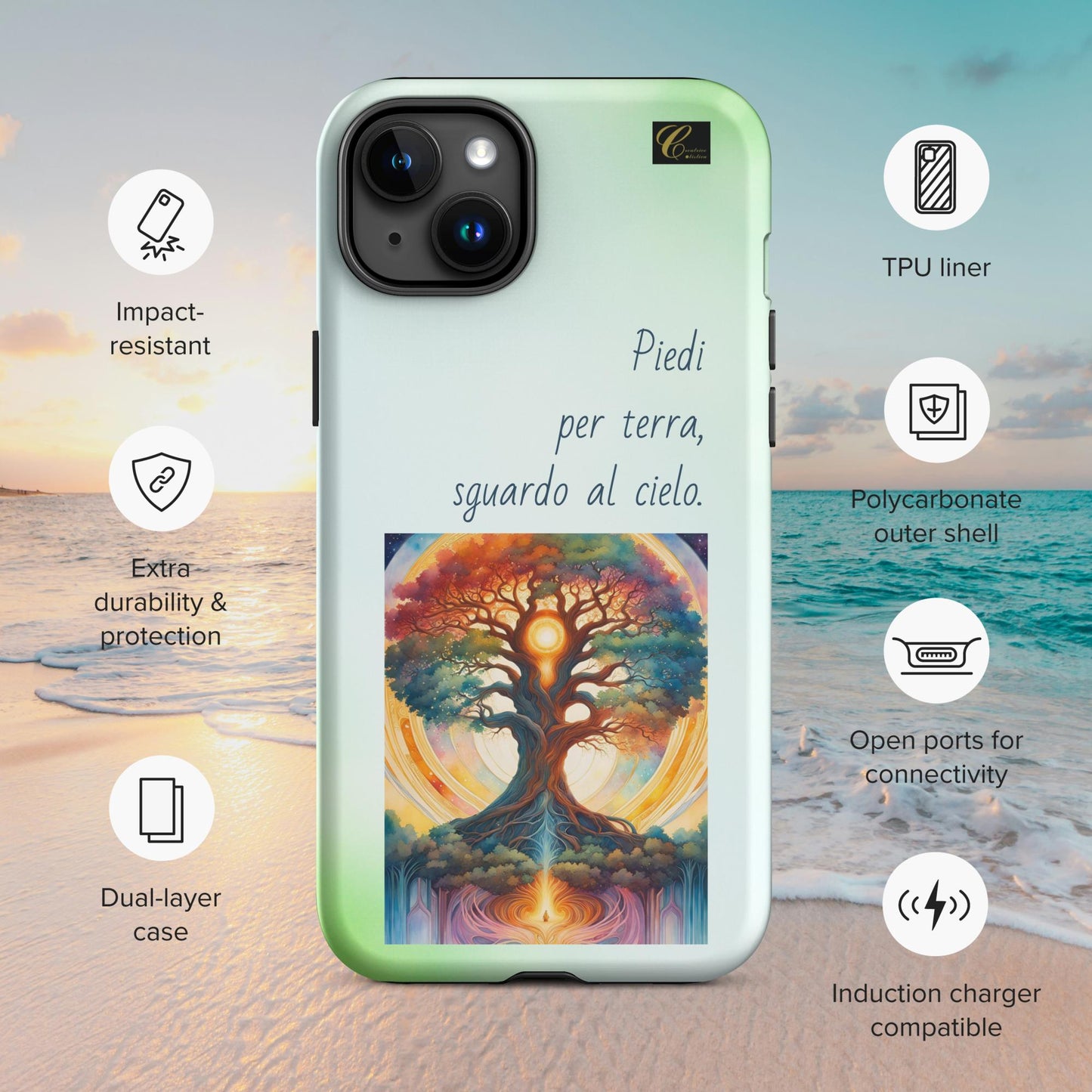 Cover iPhone rigida verde