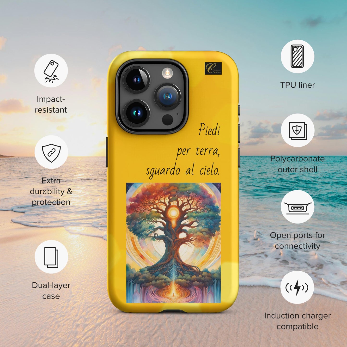 Cover iPhone rigida gialla