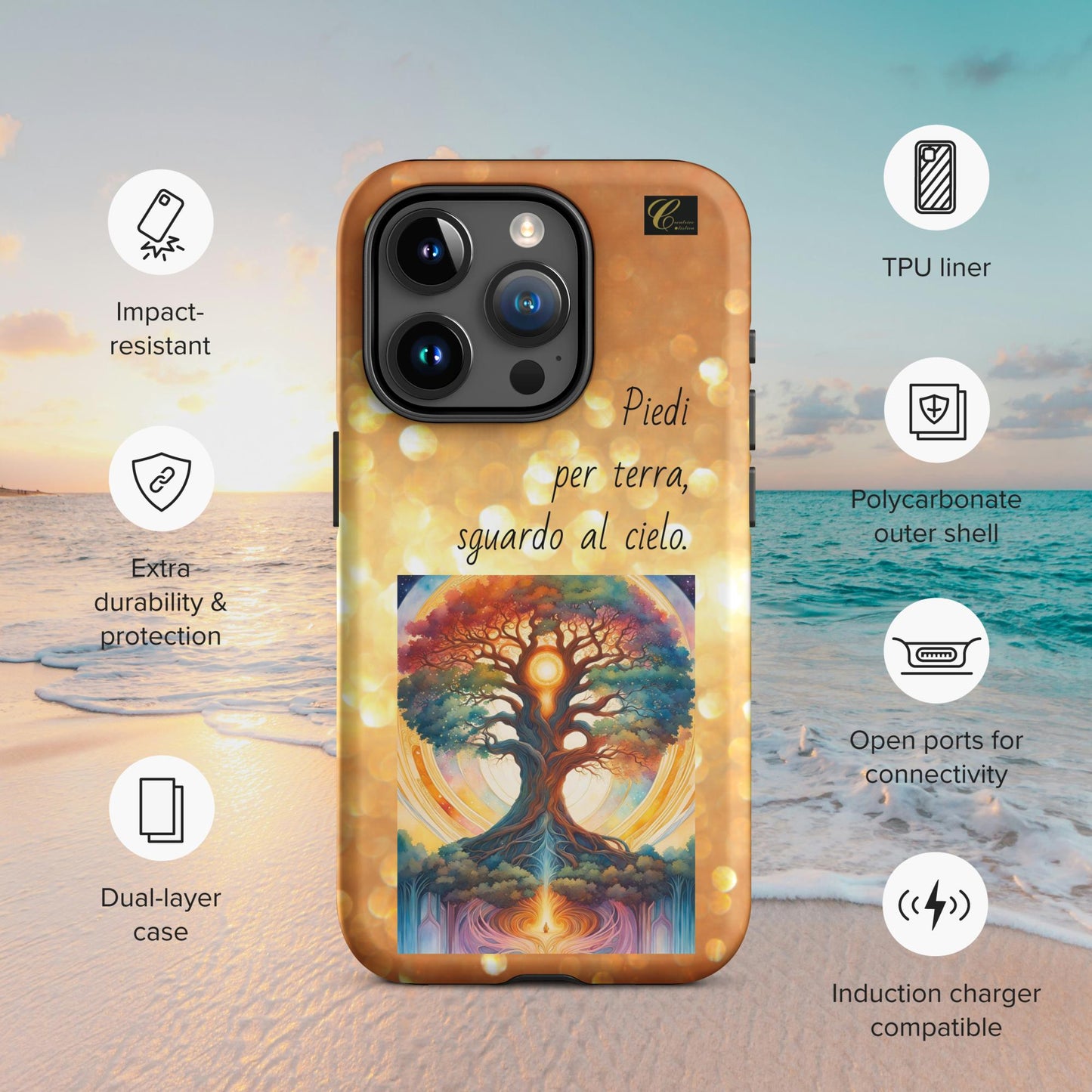 Cover iPhone rigida oro