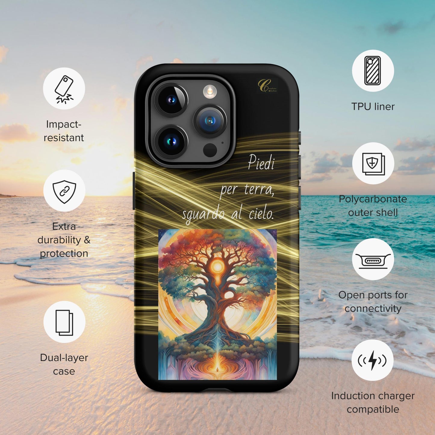 Cover iPhone rigida oro nero