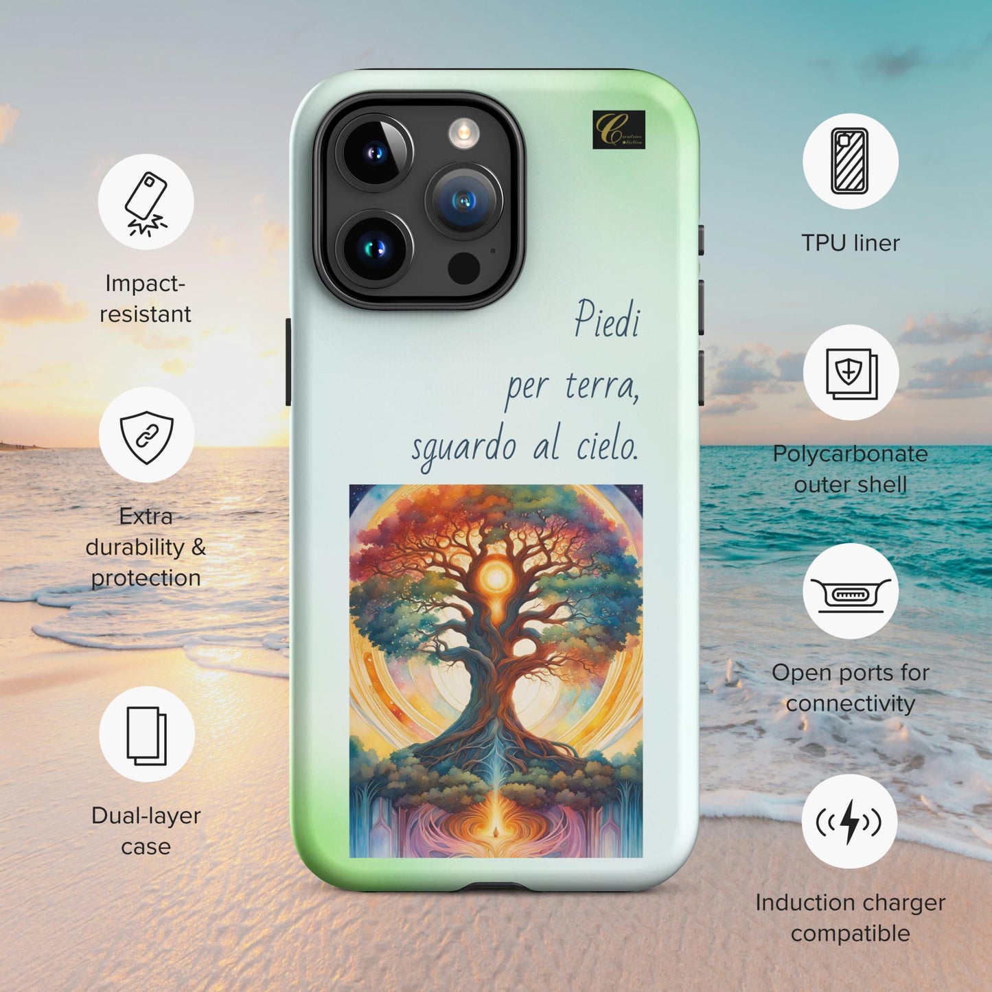 Cover iPhone rigida verde