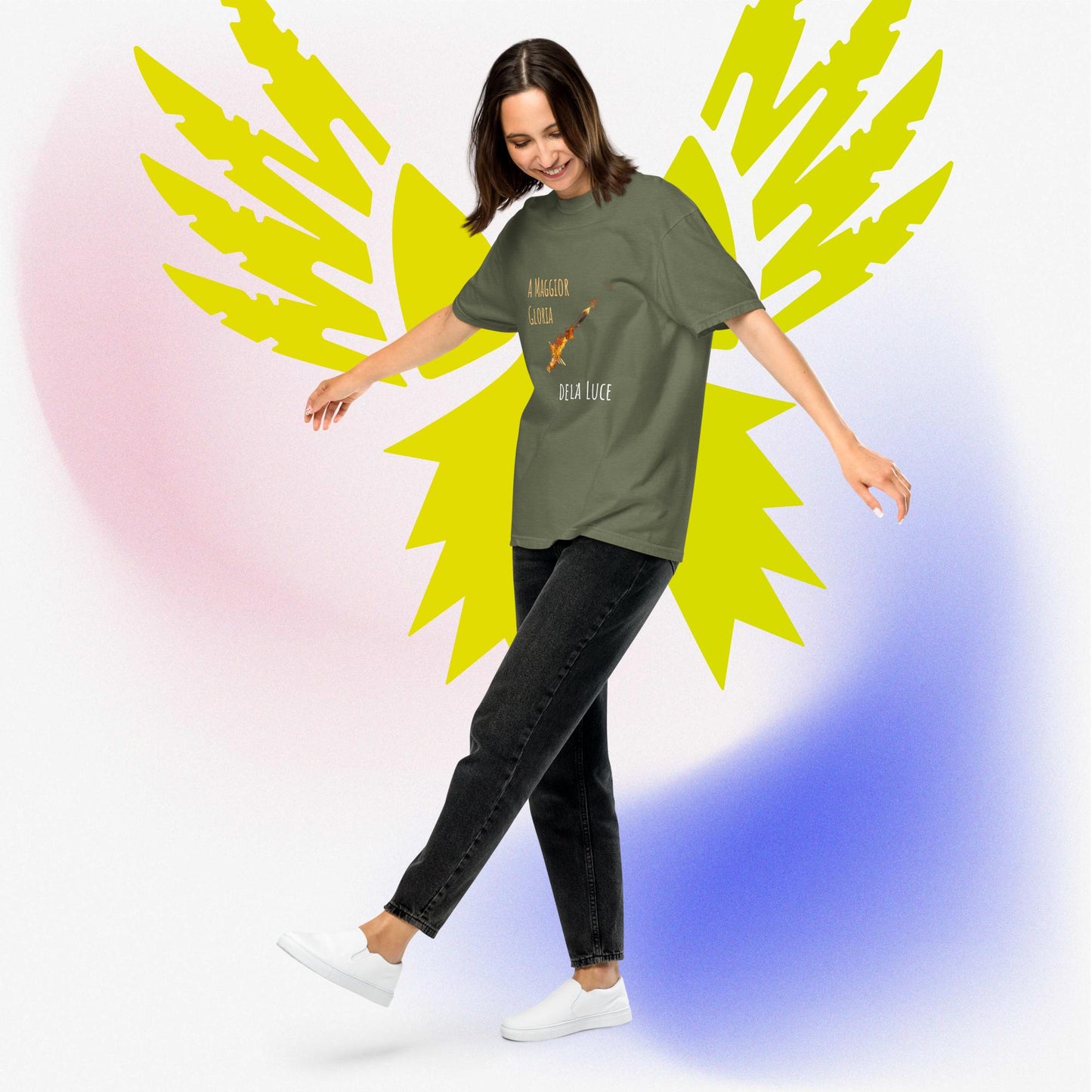 T-shirt pesante unisex Cavaliere di Luce