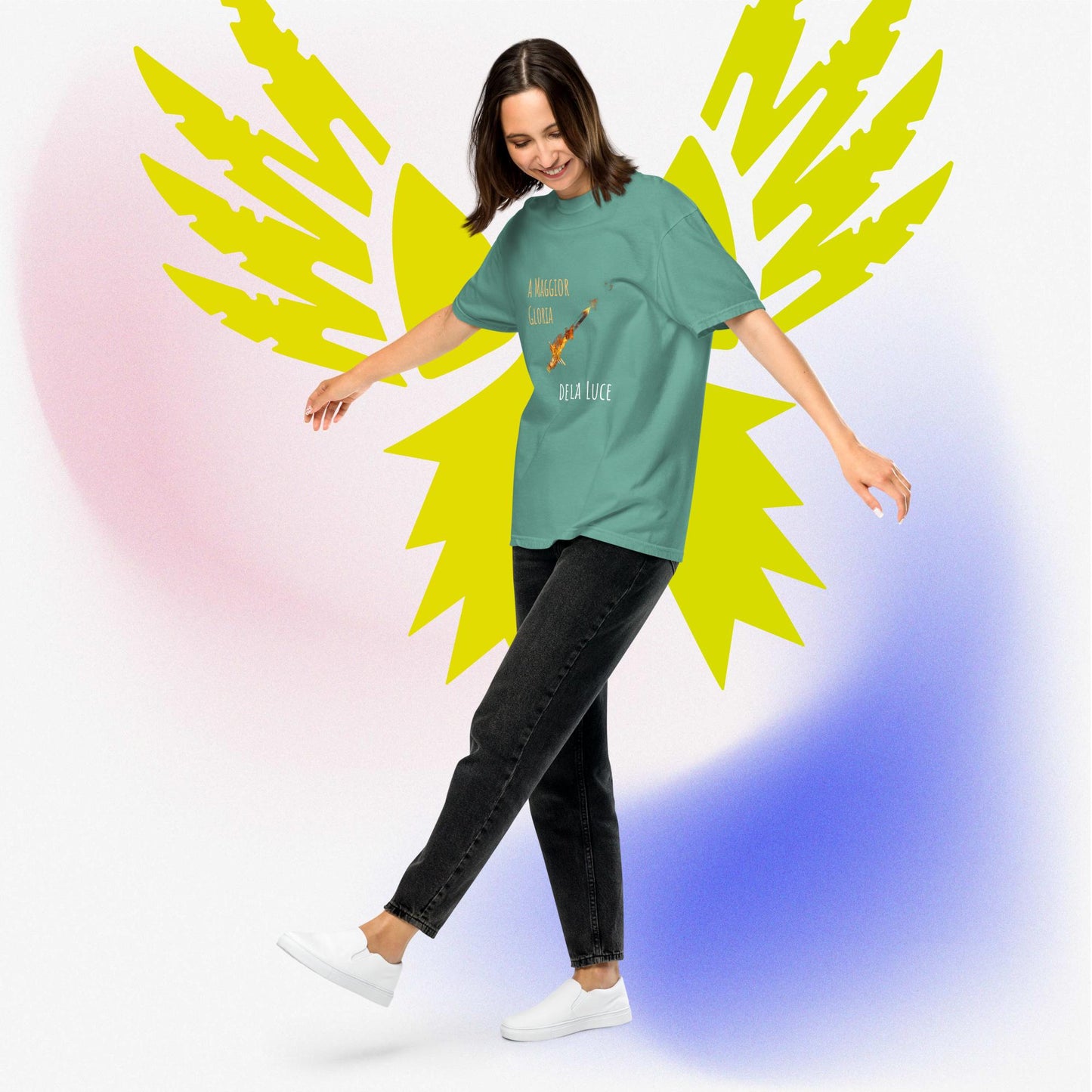 T-shirt pesante unisex Cavaliere di Luce