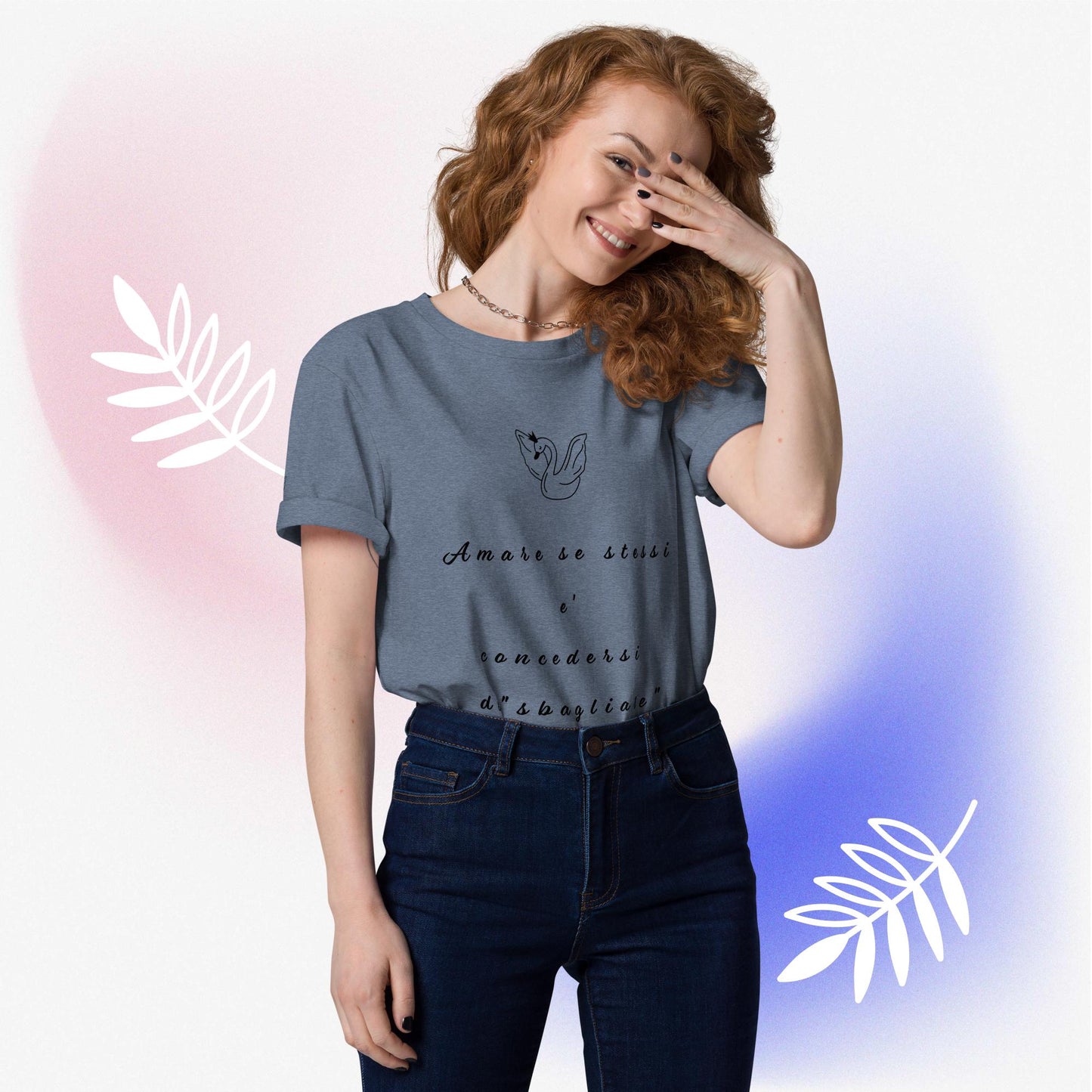 Maglietta in cotone organico unisex Cigno