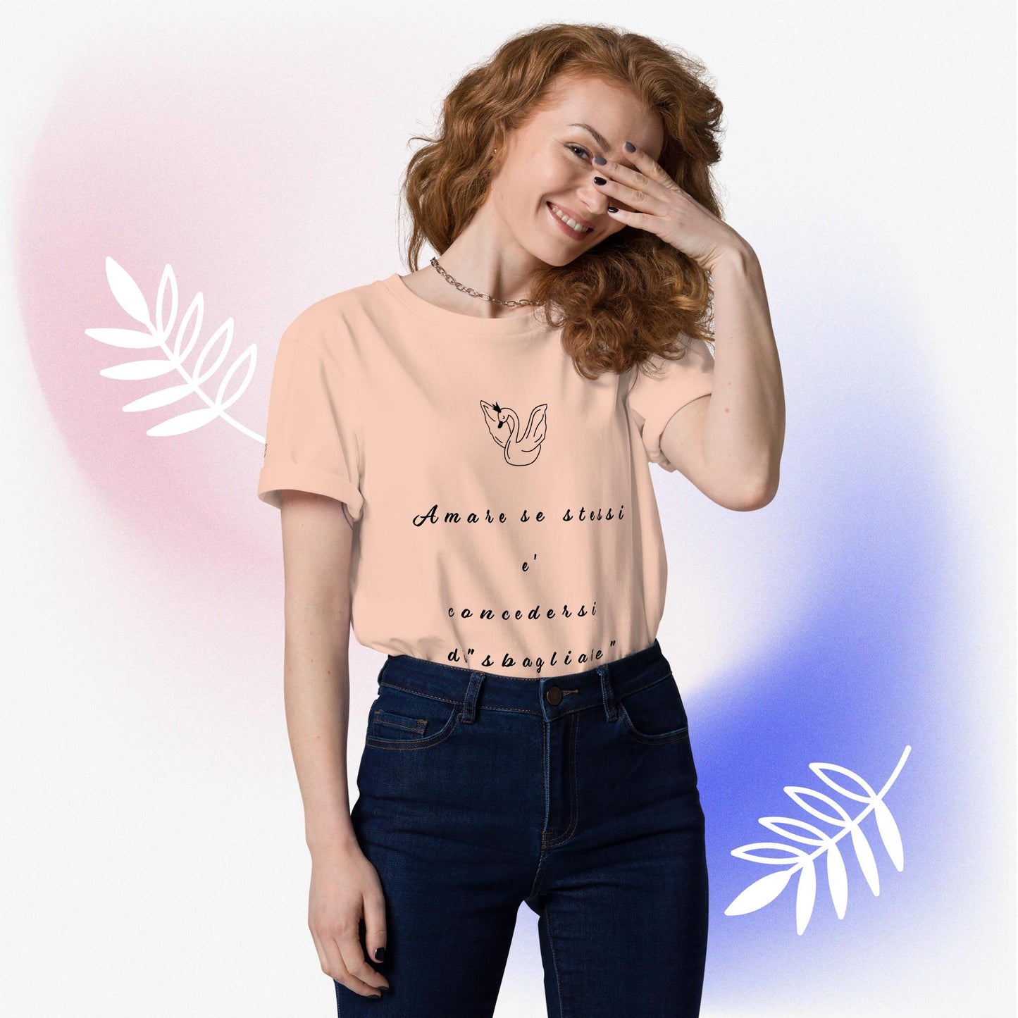 Maglietta in cotone organico unisex Cigno