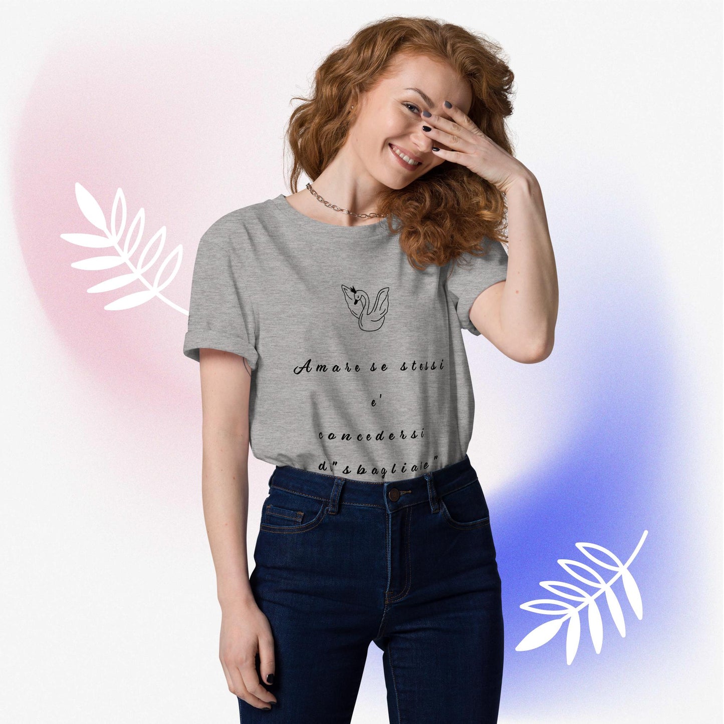 Maglietta in cotone organico unisex Cigno