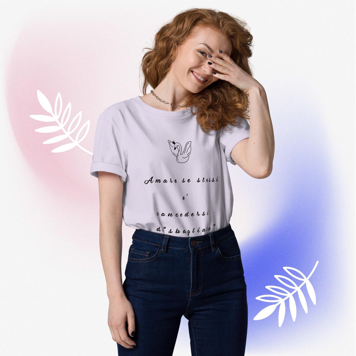 Maglietta in cotone organico unisex Cigno