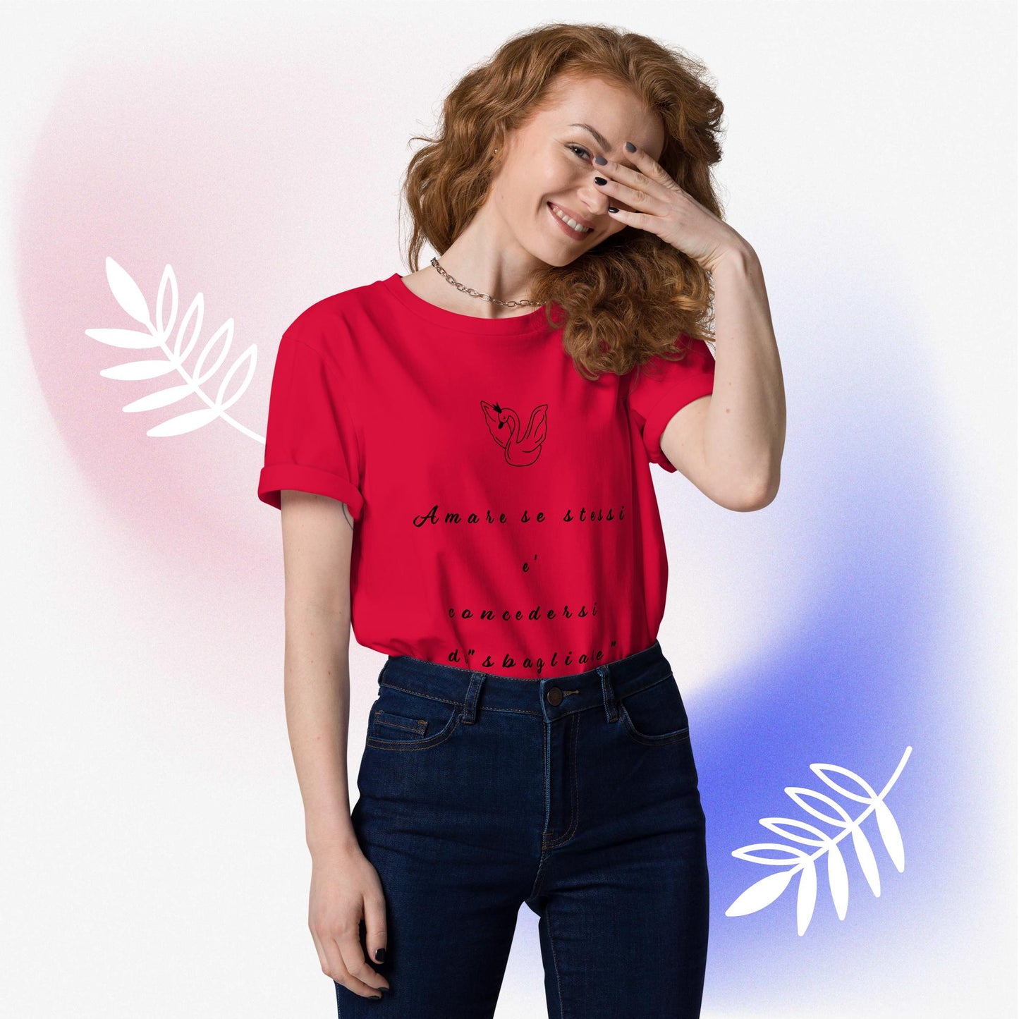 Maglietta in cotone organico unisex Cigno