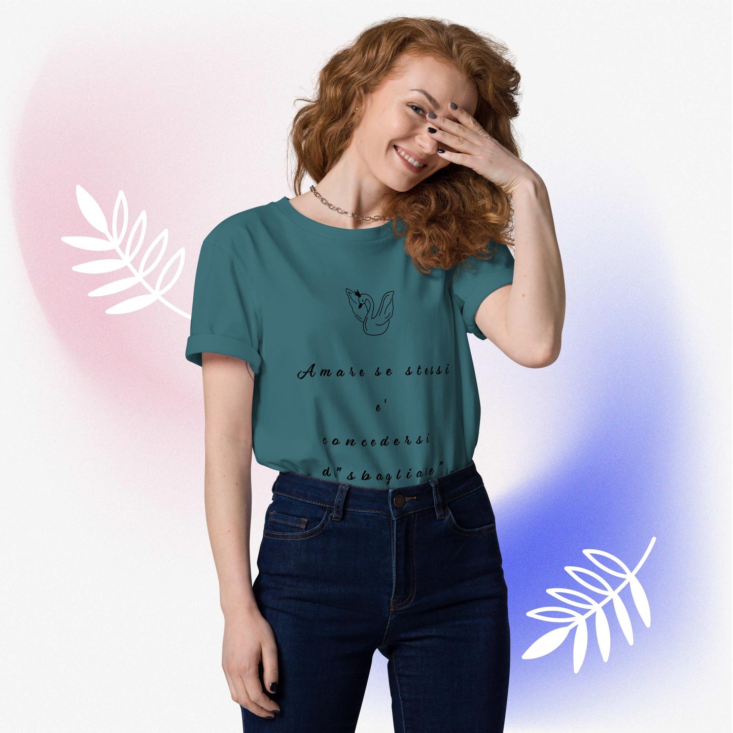 Maglietta in cotone organico unisex Cigno