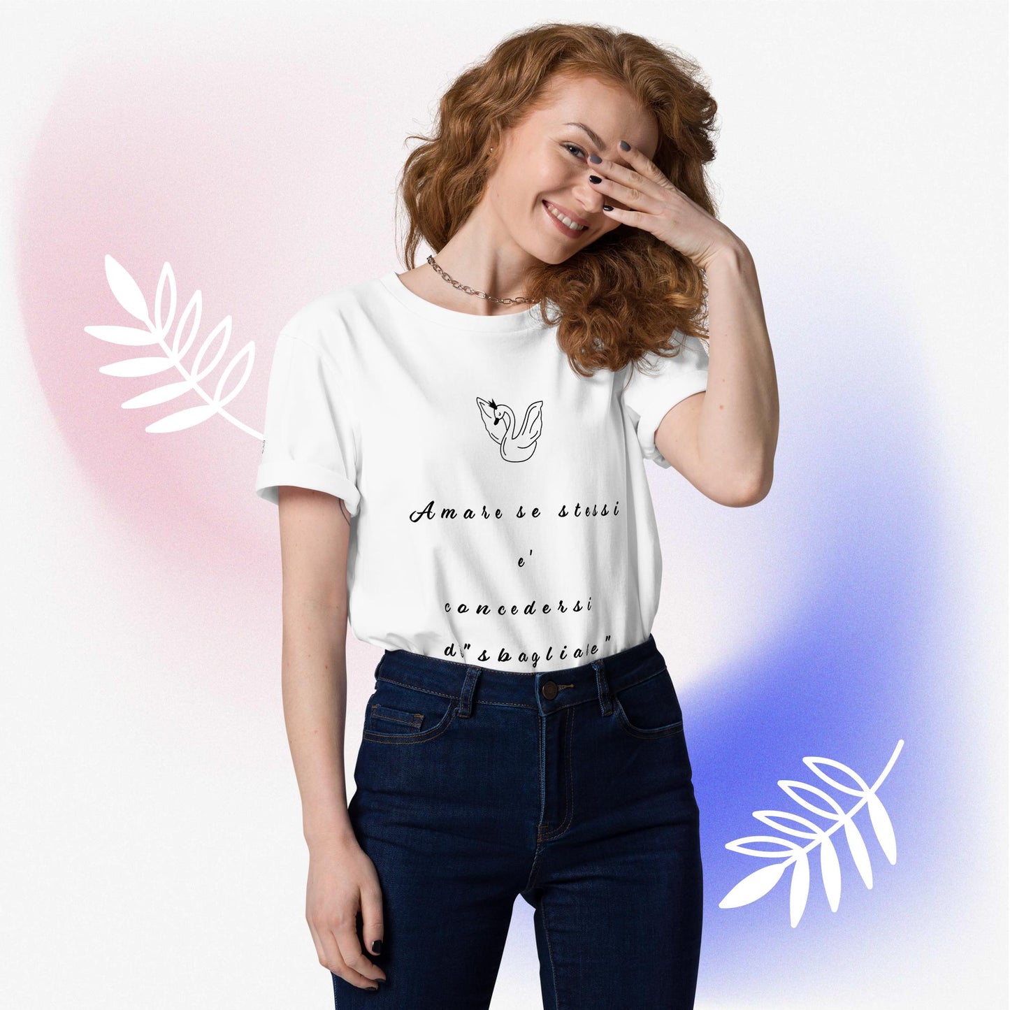 Maglietta in cotone organico unisex Cigno