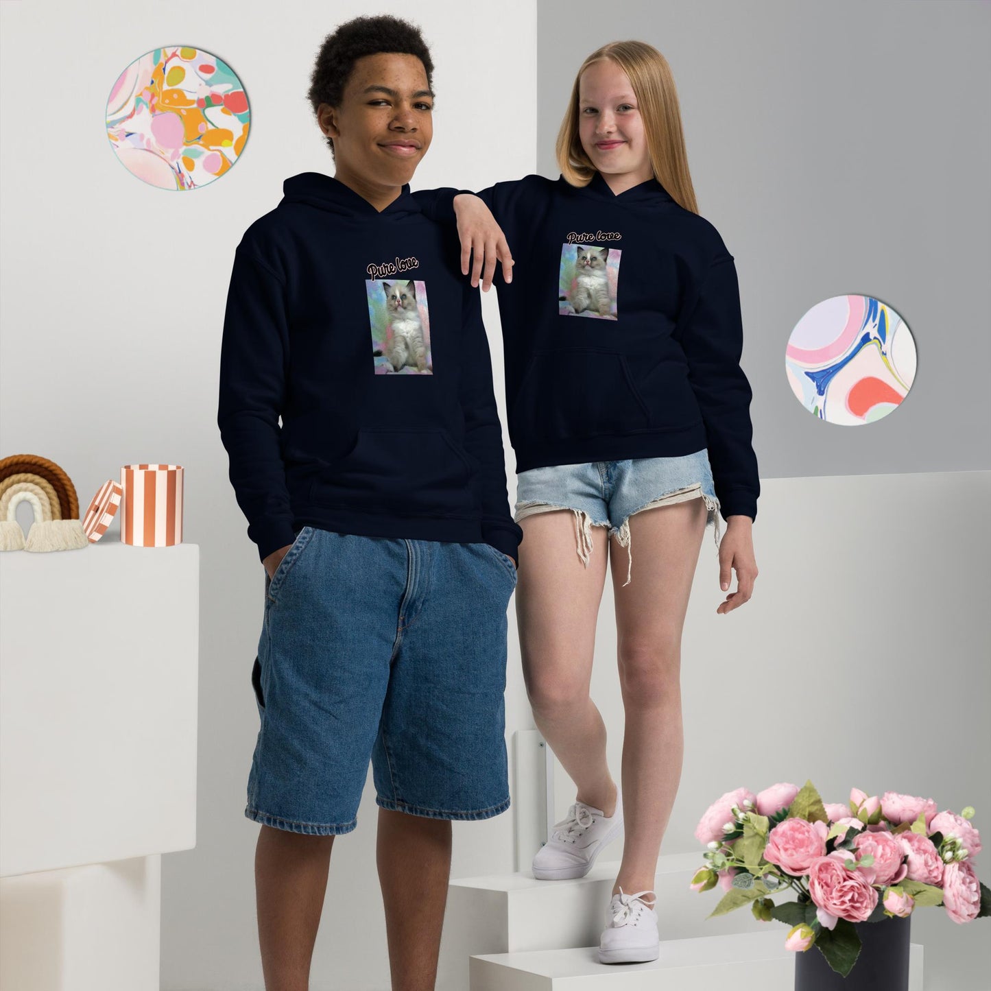 Felpa con cappuccio misto pesante teenager Fluffy