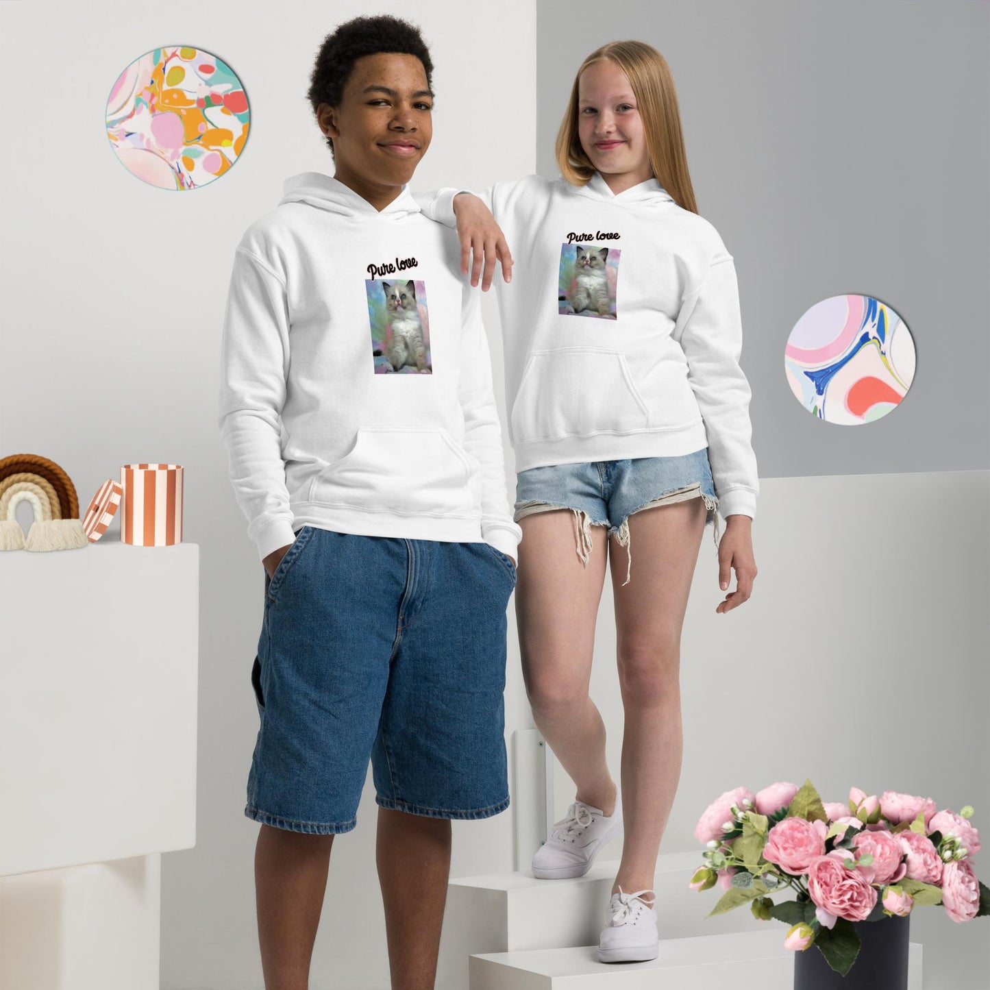 Felpa con cappuccio misto pesante teenager Fluffy